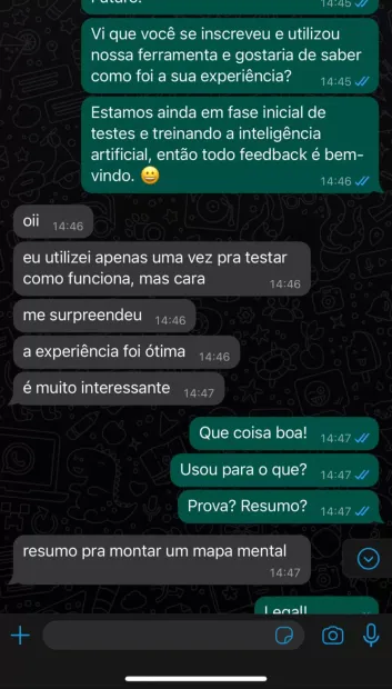Depoimento de assinante da AiVets